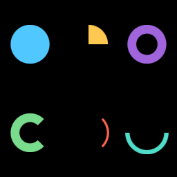 arc + annular sector primitives